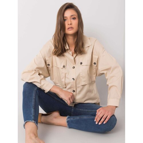 Fashion Hunters Beige shirt with pockets Elora RUE PARIS Slike