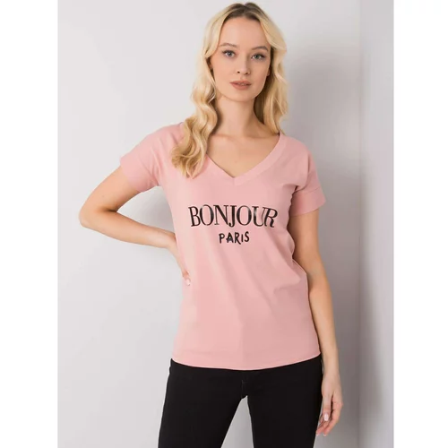 Fashion Hunters Light pink women's t-shirt with print