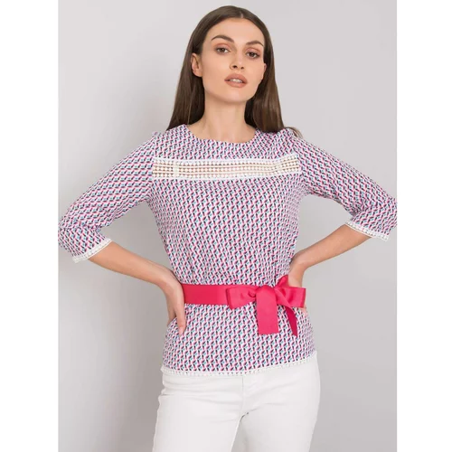 Fashion Hunters White and pink blouse with colorful patterns