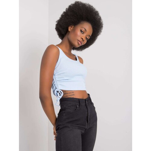 Fashion Hunters RUE PARIS Light blue crop top Slike