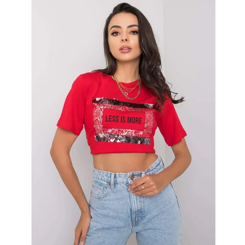 Fashion Hunters Women's red T-shirt with the inscription