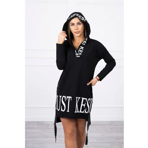 Kesi Dress with hood and print black