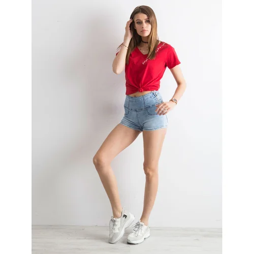 Fashion Hunters Blue high waist denim shorts