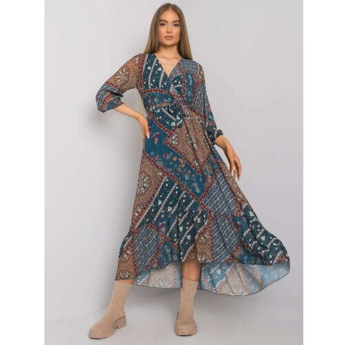 Fashion Hunters OCH BELLA Sea patterned dress with a frill Slike
