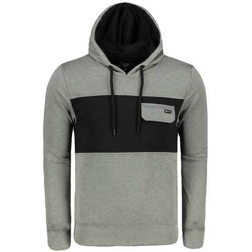 Ombre Clothing Men's hooded sweatshirt B1072 crna | siva Slike