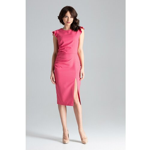 Lenitif Ženska haljina L034 crna krema | pink Slike