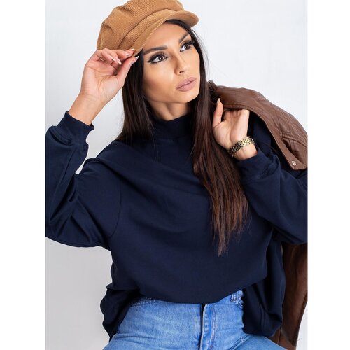 Fashion Hunters Basic navy blue cotton sweatshirt Slike