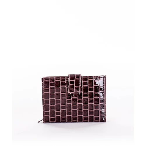 Fashion Hunters Women's brown wallet with geometric patterns
