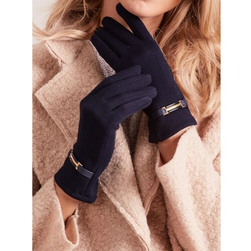 Fashion Hunters Classic navy blue women's gloves Slike