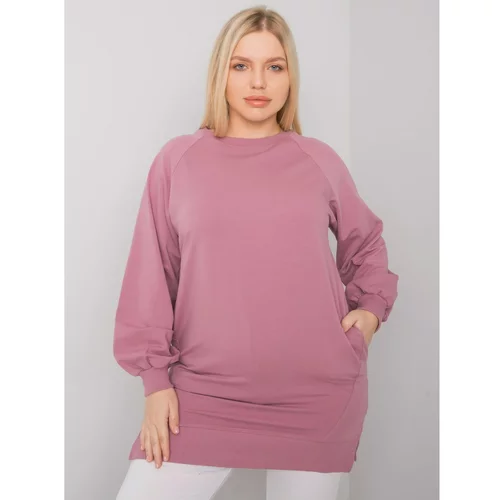 Fashion Hunters Dusty pink cotton sweatshirt for women plus size