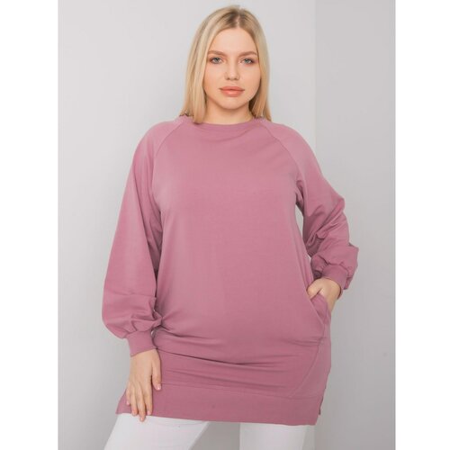 Fashion Hunters Dusty pink cotton sweatshirt for women plus size Slike