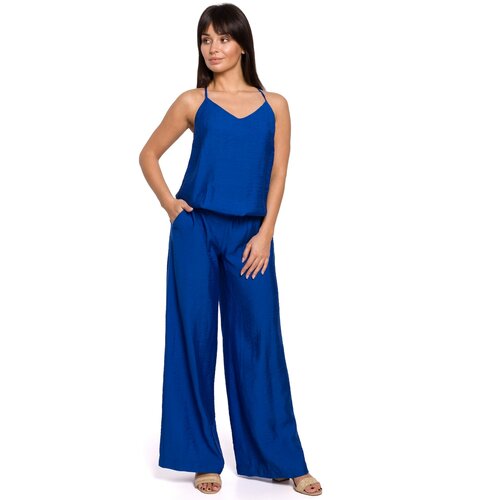 BeWear Women's jumpsuit B155 plava | braon | narandžasta Slike