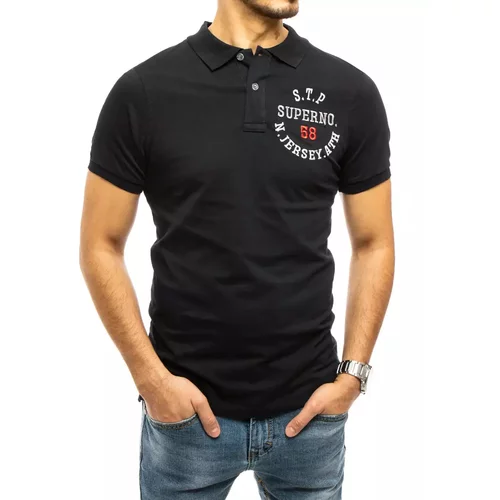 DStreet Black polo shirt with embroidery PX0421