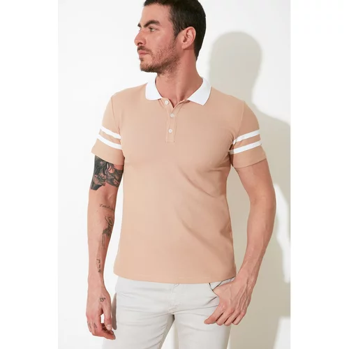 Trendyol Beige Men's Slim Fit Polo Neck T-shirt