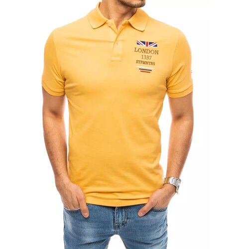 DStreet Yellow polo shirt with embroidery PX0435 Slike