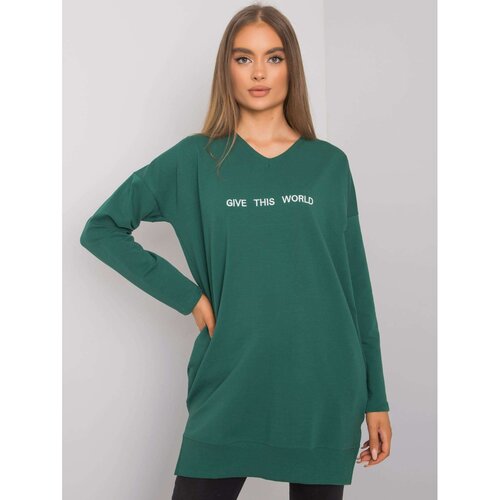 Fashion Hunters Dark green tunic with the words Halifax RUE PARIS Slike