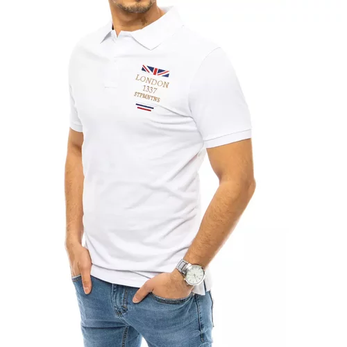 DStreet Polo shirt with embroidery white PX0436