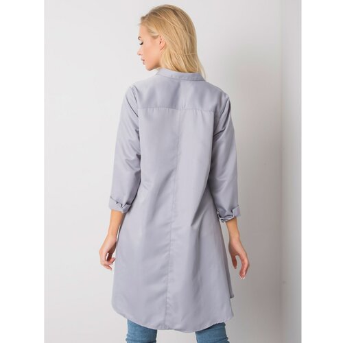 Fashion Hunters Gray shirt with a longer back Slike
