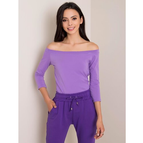 Fashion Hunters Violet blouse with bare shoulders Slike