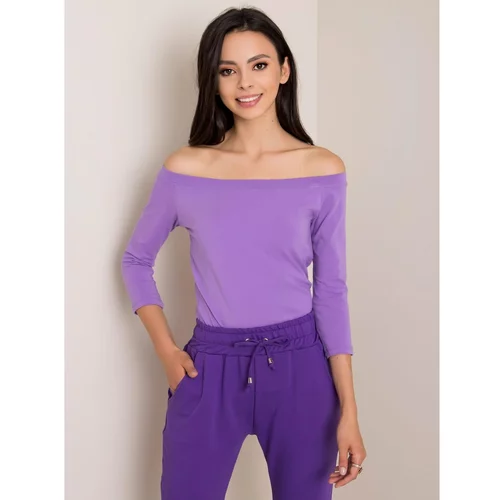 Fashionhunters Violet blouse with bare shoulders
