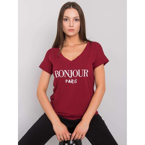 Fashion Hunters Women&amp;#039;s chestnut t-shirt with print Slike