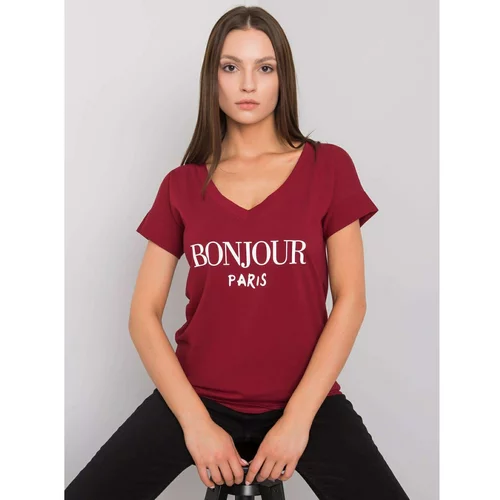Fashion Hunters Women's chestnut t-shirt with print