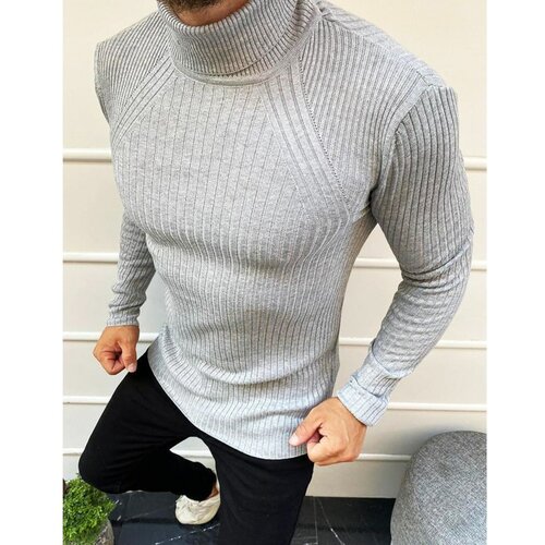 DStreet Sivi muški džemper sa grlom WX1620 crna | siva Slike