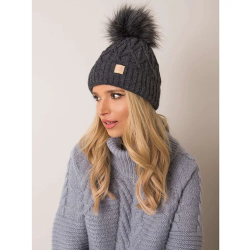 Fashion Hunters RUE PARIS Dark gray women's cap