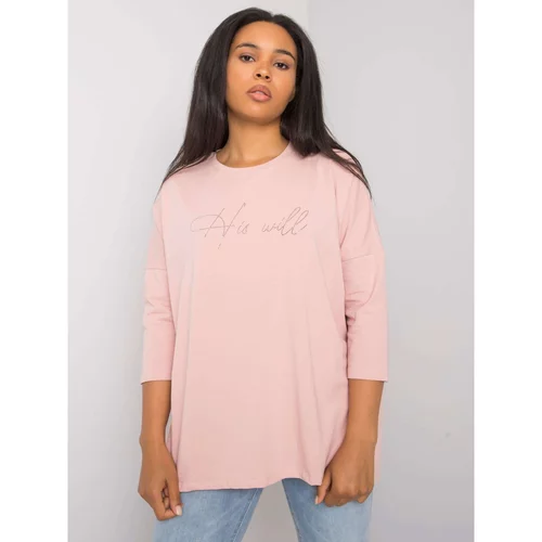 Fashion Hunters Dusty pink plus size blouse with a slit at the back