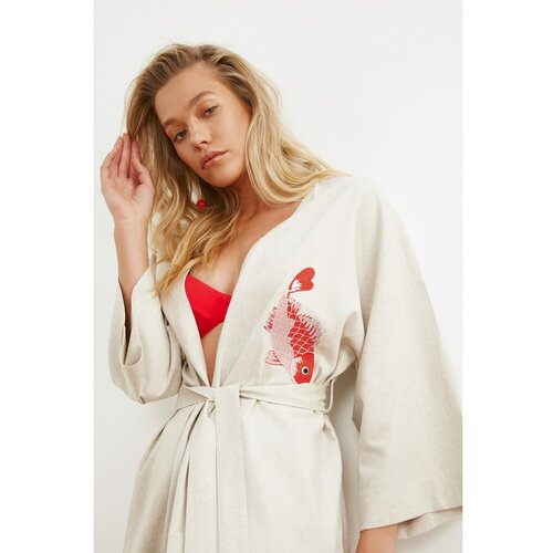 Trendyol Ženski kimono s uzorkom bijele boje Slike