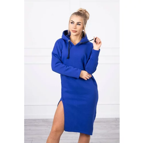 Kesi Dress with a hood and a slit on the side mauve-blue