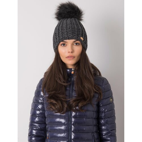 Fashion Hunters Dark gray cap with metal thread Slike