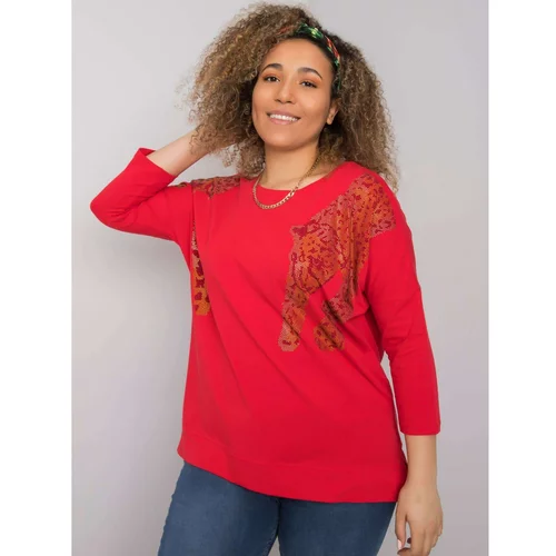 Fashion Hunters Red blouse with rhinestones