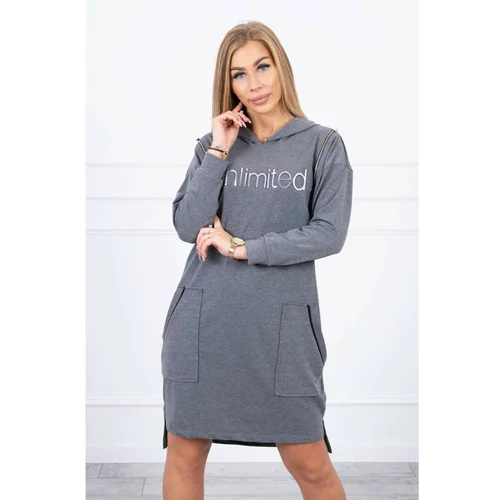 Kesi Dress with the inscription unlimited graphite