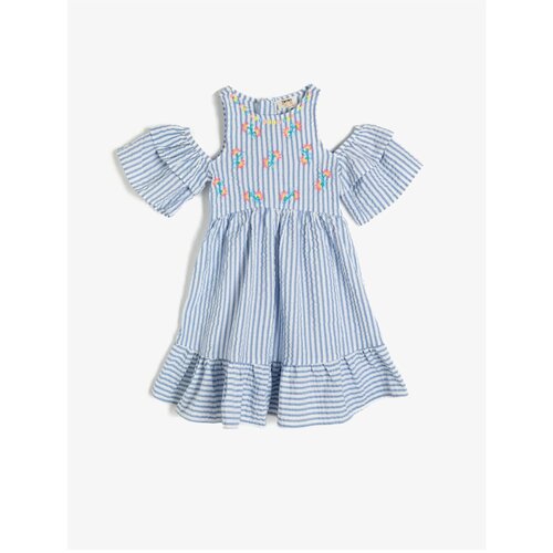 Koton Embroidered Crew Neck Short Sleeve Dress Slike