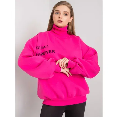 Fashion Hunters Sweatshirt with turtleneck and fuchsia filling