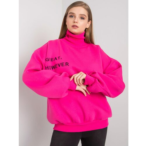 Fashion Hunters Fuchsia padded turtleneck sweatshirt Slike