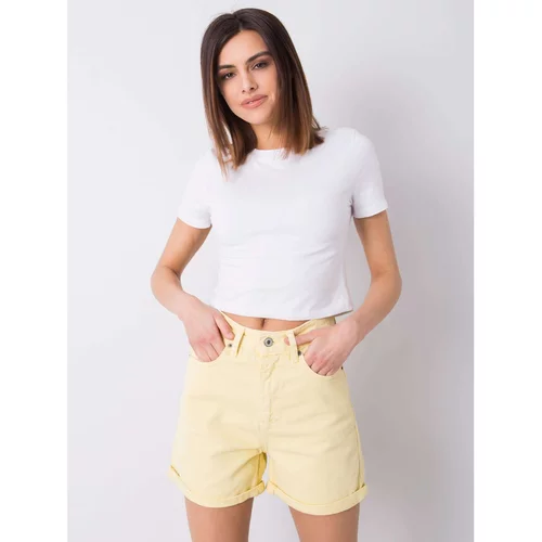 Fashion Hunters Yellow denim shorts from Sloane RUE PARIS