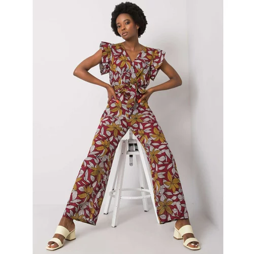 Fashion Hunters Women's brown patterned overalls