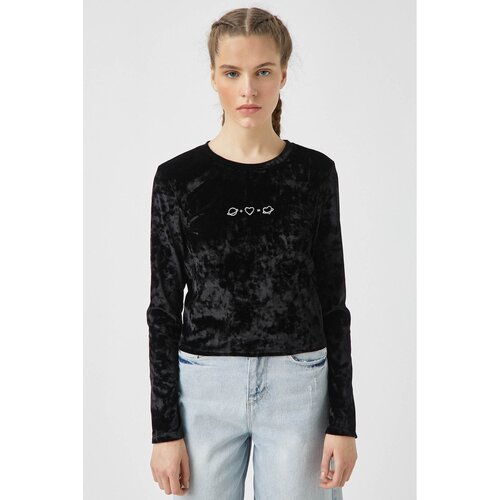Koton Velvet Long Sleeve T-Shirt Slike