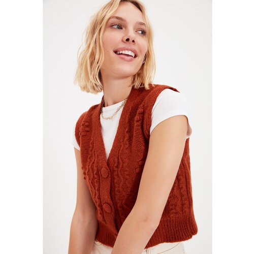Trendyol Taba Knitted Detailed Knitwear Sweater Slike
