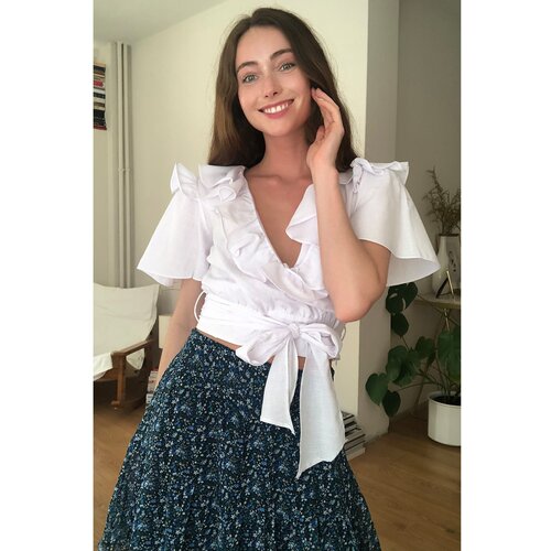 Trendyol Ženska bluza Volan Detailed Cene