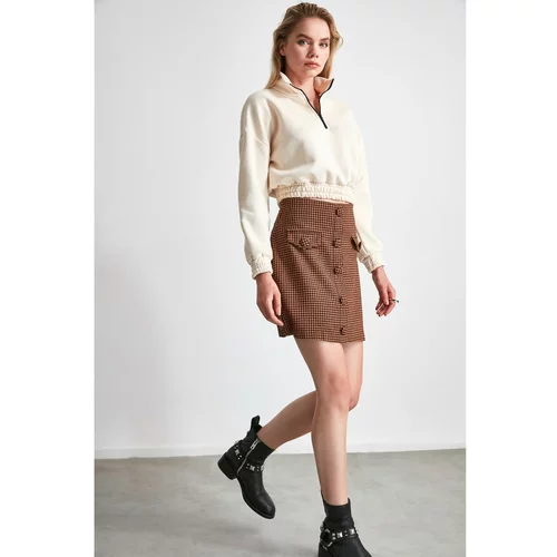 Trendyol Brown Sweater Miniskirt