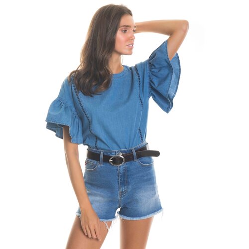 Big Star Ženska majica kratkih rukava 145700 Light Jeans-250 plava | siva Cene
