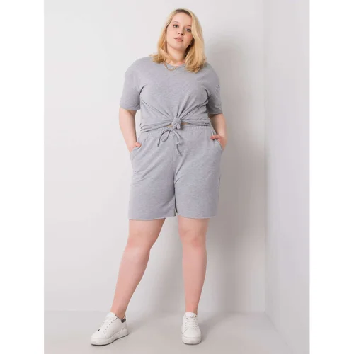 Fashion Hunters Plus size gray cotton shorts