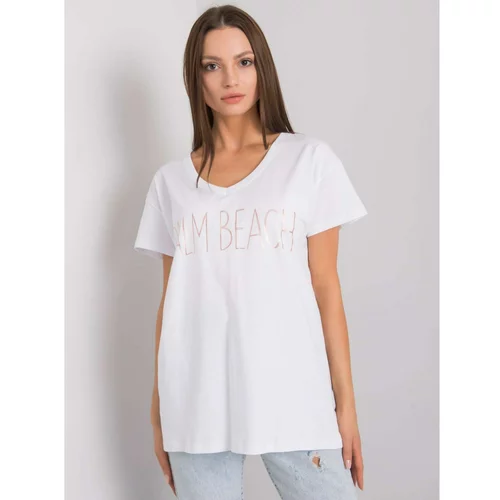 Fashion Hunters White T-shirt with V-neck
