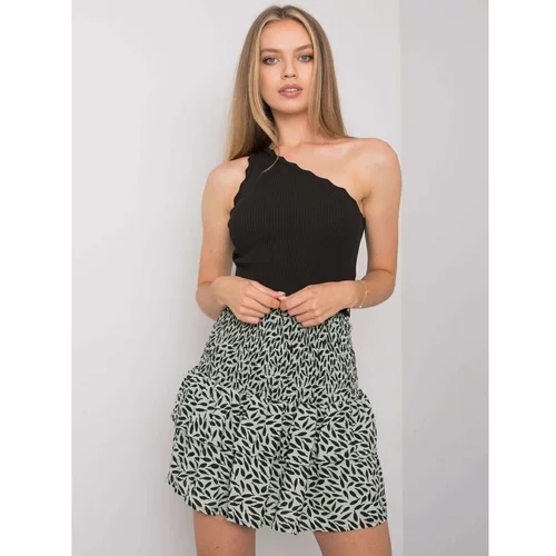 Fashion Hunters Green and black skirt with Onyx RUE PARIS patterns