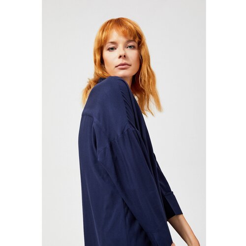 Moodo Shirt with decorative buttons - navy blue Slike