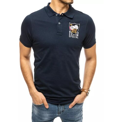 DStreet Polo shirt with embroidery in navy blue PX0391 Cene