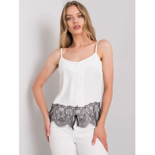 Fashion Hunters Black and white top with buttons Slike